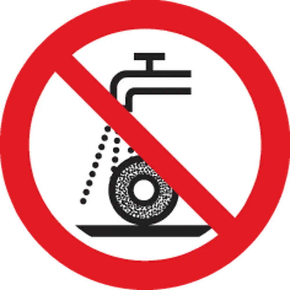 Pferd Tools PFERD TOOLS Keramikkorn Schleifband BA 20x480mm CO-COOL40 für Edelstahl-Schliff mit Bandschleifer-7 Safety pictogram Do not use for wet grinding (ISO 7010)