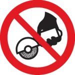 Safety pictogram Do not use with hand-held grinding machine (ISO 7010)
