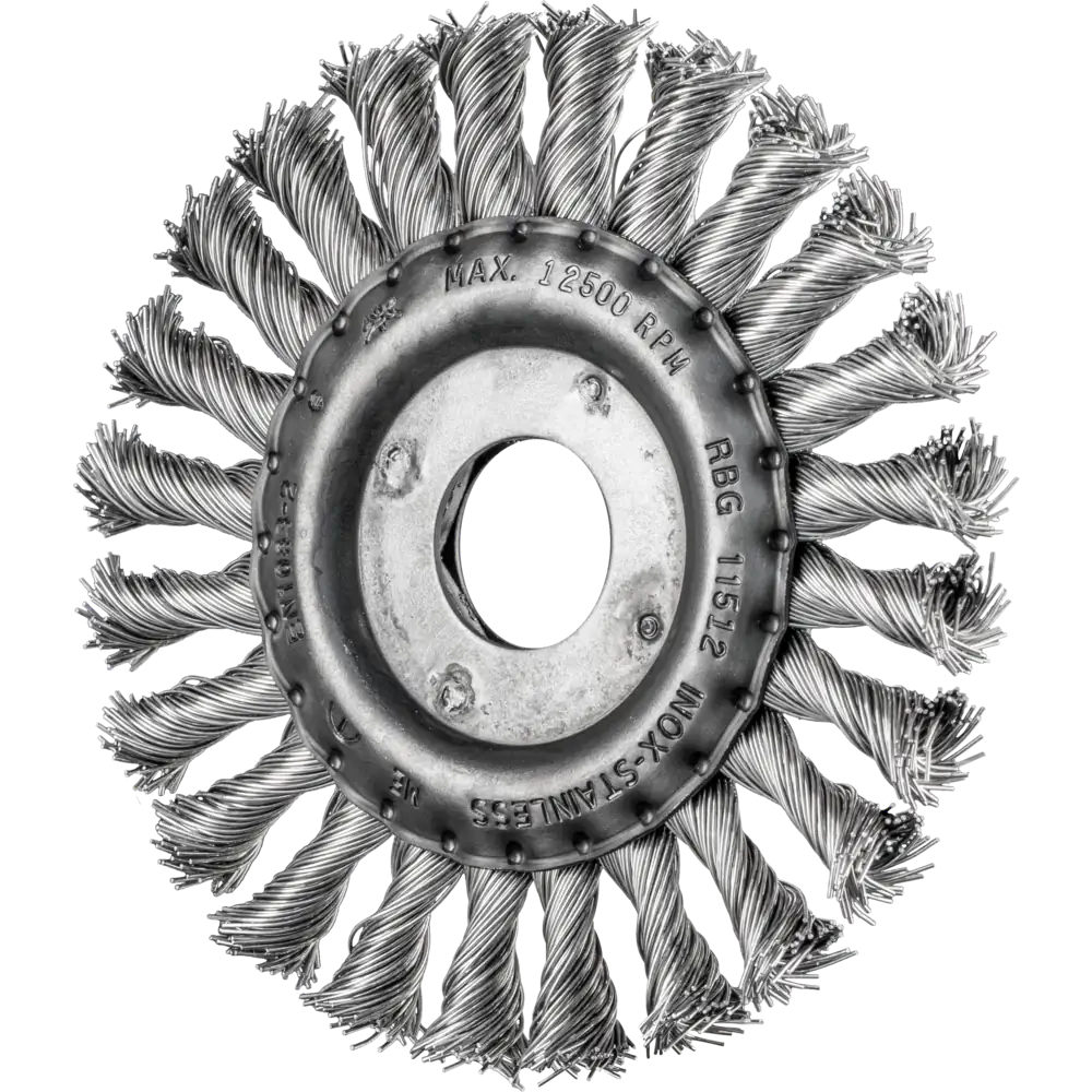 Pferd Tools Rundbürste gezopft RBG Ø 115x12x22,2 mm Edelstahl-Draht-Ø 0,50mm Winkelschleifer