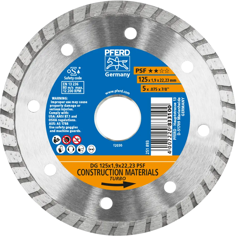 Pferd Tools PFERD TOOLS Diamant-Trennscheibe DG 125x1,9x22,23 mm PSF z. Trennen v. Stein/Beton,hohe Schnittqualität-1 Product picture Primär-Darstellung