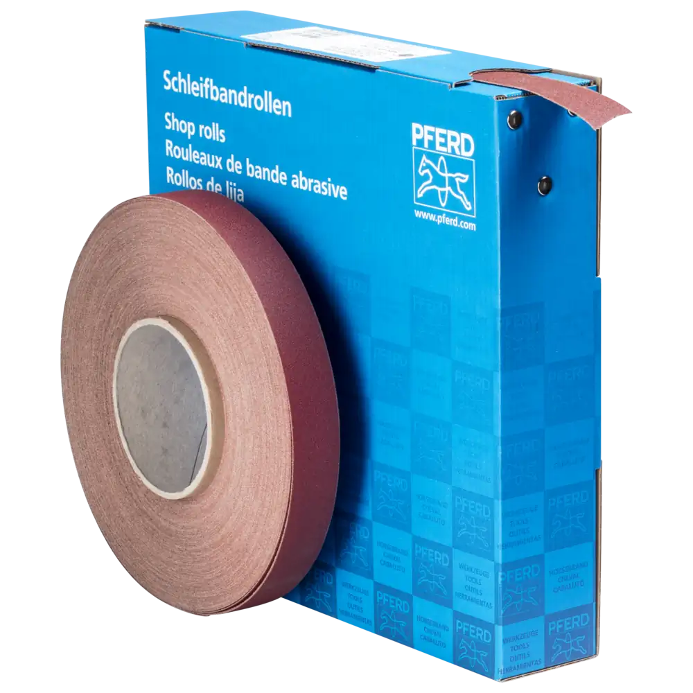 Pferd Tools PFERD TOOLS Korund Schleifbandrolle Gewebe SBR Breite 25 mmxLänge 50m A150 für universelle Anwendung-1 Product picture Primär-Darstellung