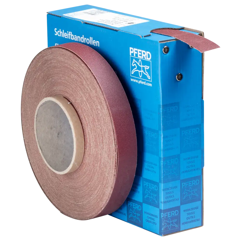 Pferd Tools PFERD TOOLS Korund Schleifbandrolle Gewebe SBR Breite 25 mmxLänge 50m A180 für universelle Anwendung-1 Product picture Primär-Darstellung