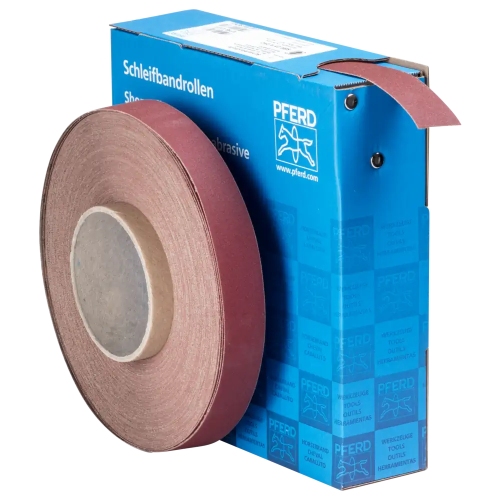Pferd Tools PFERD TOOLS Korund Schleifbandrolle Gewebe SBR Breite 25 mmxLänge 50m A240 für universelle Anwendung-1 Product picture Primär-Darstellung