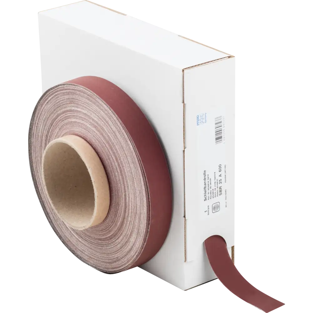 Pferd Tools PFERD TOOLS Korund Schleifbandrolle Gewebe SBR Breite 25 mmxLänge 50m A600 für universelle Anwendung-1 Product picture Primär-Darstellung