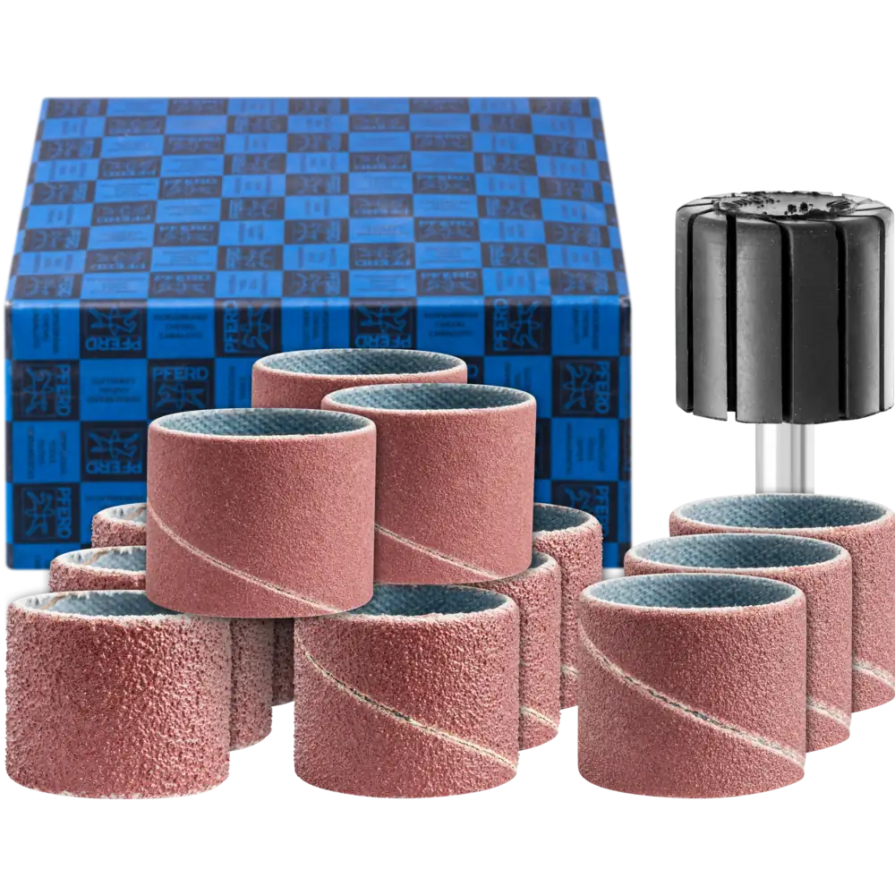Pferd Tools PFERD TOOLS Schleifhülsen-Set 13-tlg. Korund Ø 22x20mm A60,80,150,240 mit Halter Schaft-Ø 6 mm-1 Product picture Primär-Darstellung