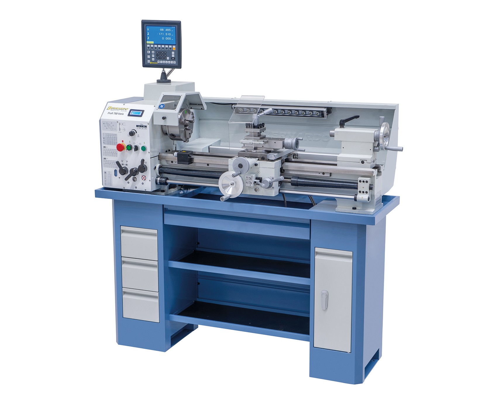 Bernardo Leit- und Zugspindeldrehmaschine Profi 750 Vario / 230 V inkl. 2-Achs Digitalanzeige ES-12 V -1 Bernardo Leit- und Zugspindeldrehmaschine Profi 750 Vario / 230 V inkl. 2-Achs Digitalanzeige ES-12 V -1