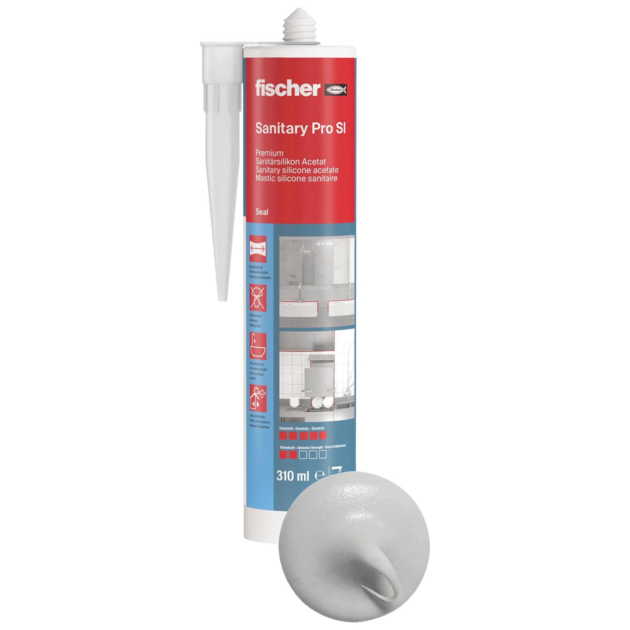 fischer Sanitärsilikon Sanitary Pro SI 310 gr-1
