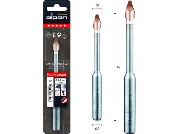 L105 Ø5 Feinsteinzeug-Fliesenbohrer Keramo Extreme-1