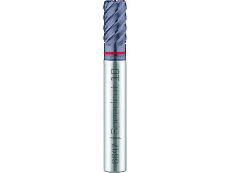 merged_product_3902.jpg Maykestag VHM-SPEEDCUT Ultra Hard Steel68 HRC, Z=6, Ø 5.0Eckenradius=0.5 mm, 50°, DIN 6527L-freigestellt, Zyl.Schaft DIN 6535-HA,ALUNIT-S – Bild 1