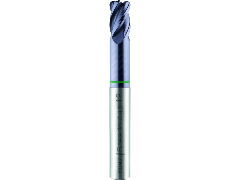merged_product_4489.jpg Maykestag VHM-SPEEDCUT Univ., Z=4, Ø 12.0 Eckenradius=1.5 mm, 35-38°, WN, extra lang-XXL,freigestellt, Zyl.Schaft DIN 6535-HA,ALUNIT-S – Bild 1