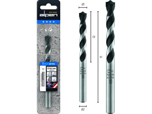 L100 Ø6 Hartmetall-Betonbohrer Profi Beton-1