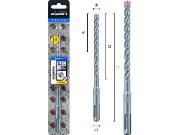 L160 Ø8 Hammerbohrer FORCE X-1