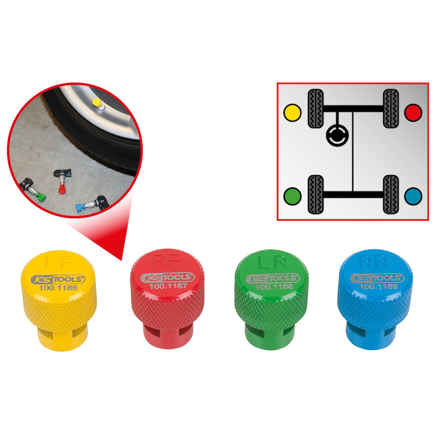 KS Tools RDKS / TPMS Reifenentlüfter-Satz, 4-tlg-1 Foto Gesamt Allgemein