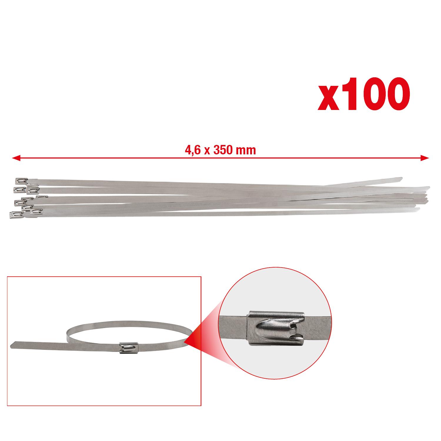 KS Tools Edelstahl Kabelbinder mit Kugelverschluss, 4,6x350mm, 100 Stück-1 Foto Gesamt Allgemein