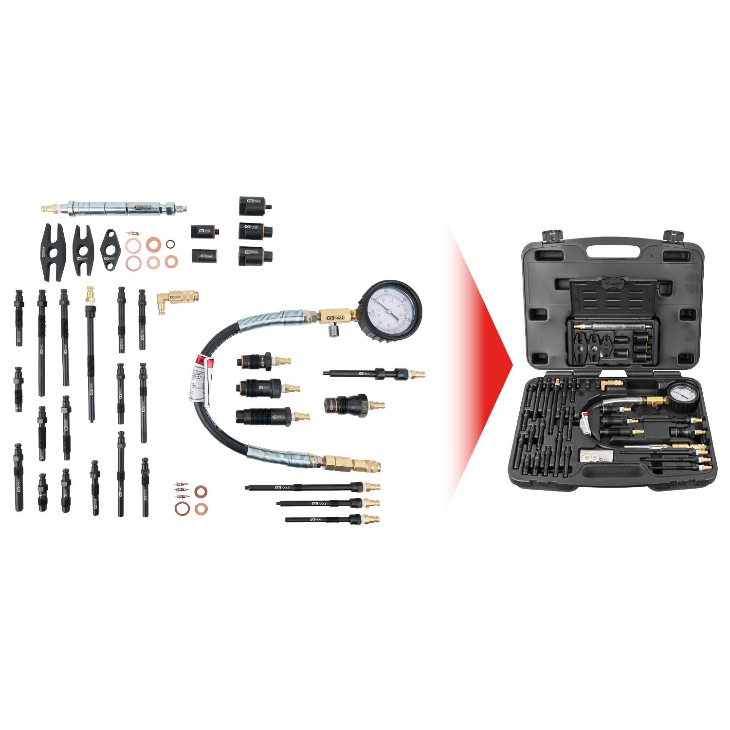 KS Tools Kompressionsprüfgerät-Satz für Dieselmotoren, 36-tlg-1 Foto Gesamt Allgemein