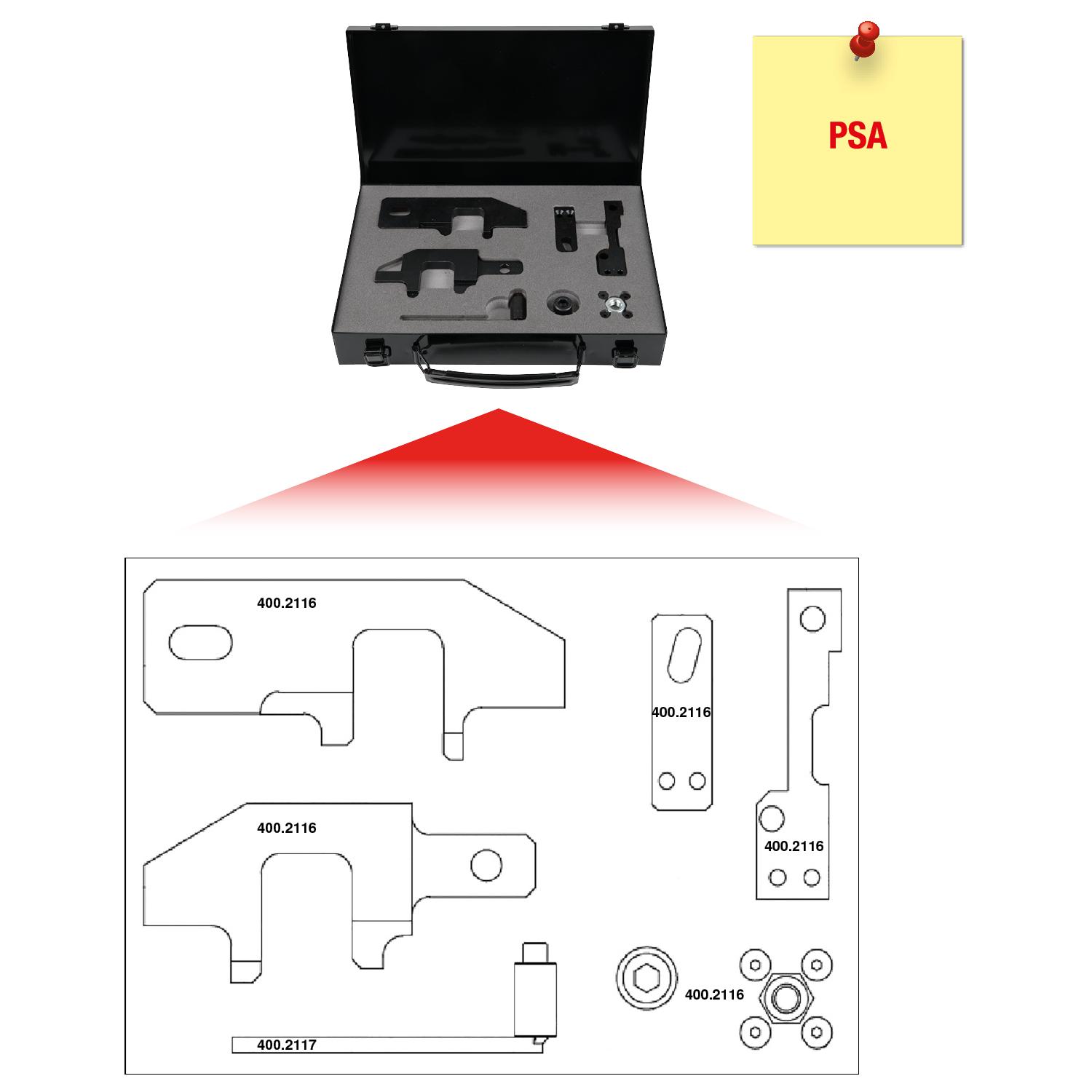 KS Tools Motoreinstell-Werkzeug-Satz für PSA, 11-tlg-1 Foto Gesamt Allgemein