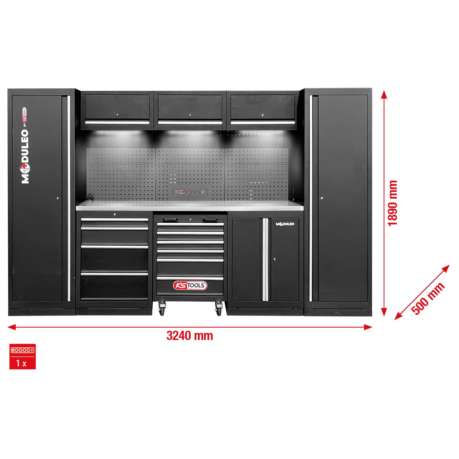 KS Tools Werkstatt-Schranksystem, gerade, 3240 x 500 mm-1 Foto Gesamt Allgemein
