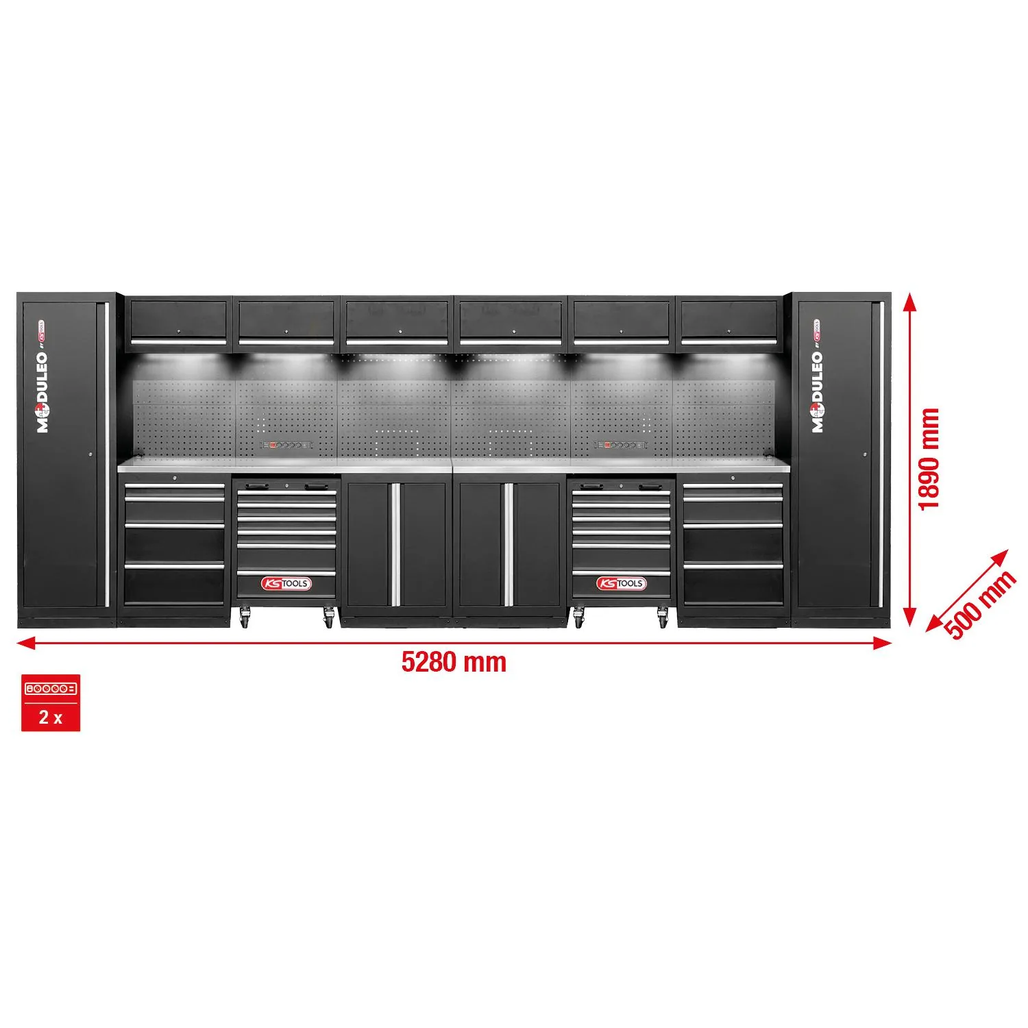 KS Tools Werkstatt-Schranksystem, gerade, 5280 x 500 mm-1 Foto Gesamt Allgemein