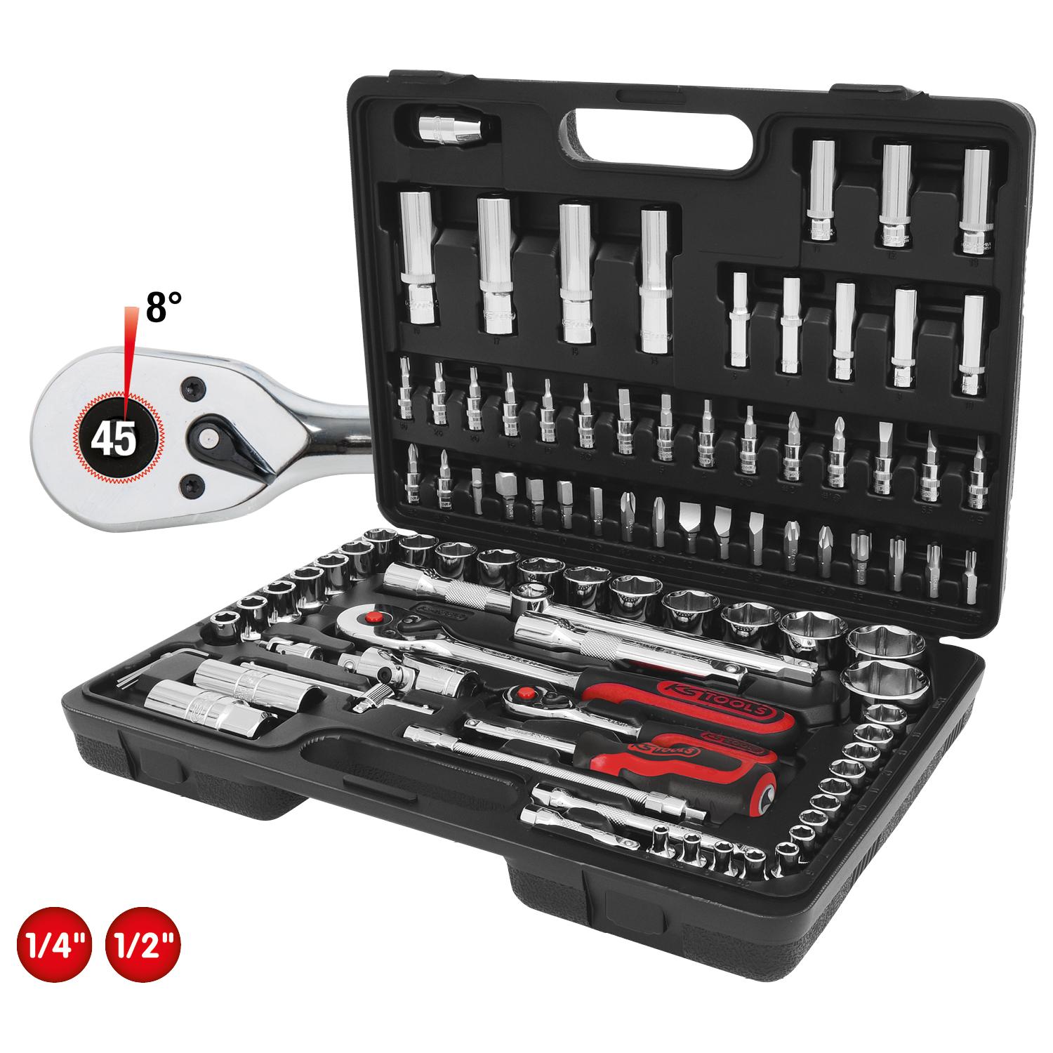 KS Tools 1/4"+1/2" CHROMEplus Steckschlüssel-Satz, 96-tlg-1 Foto Gesamt Allgemein