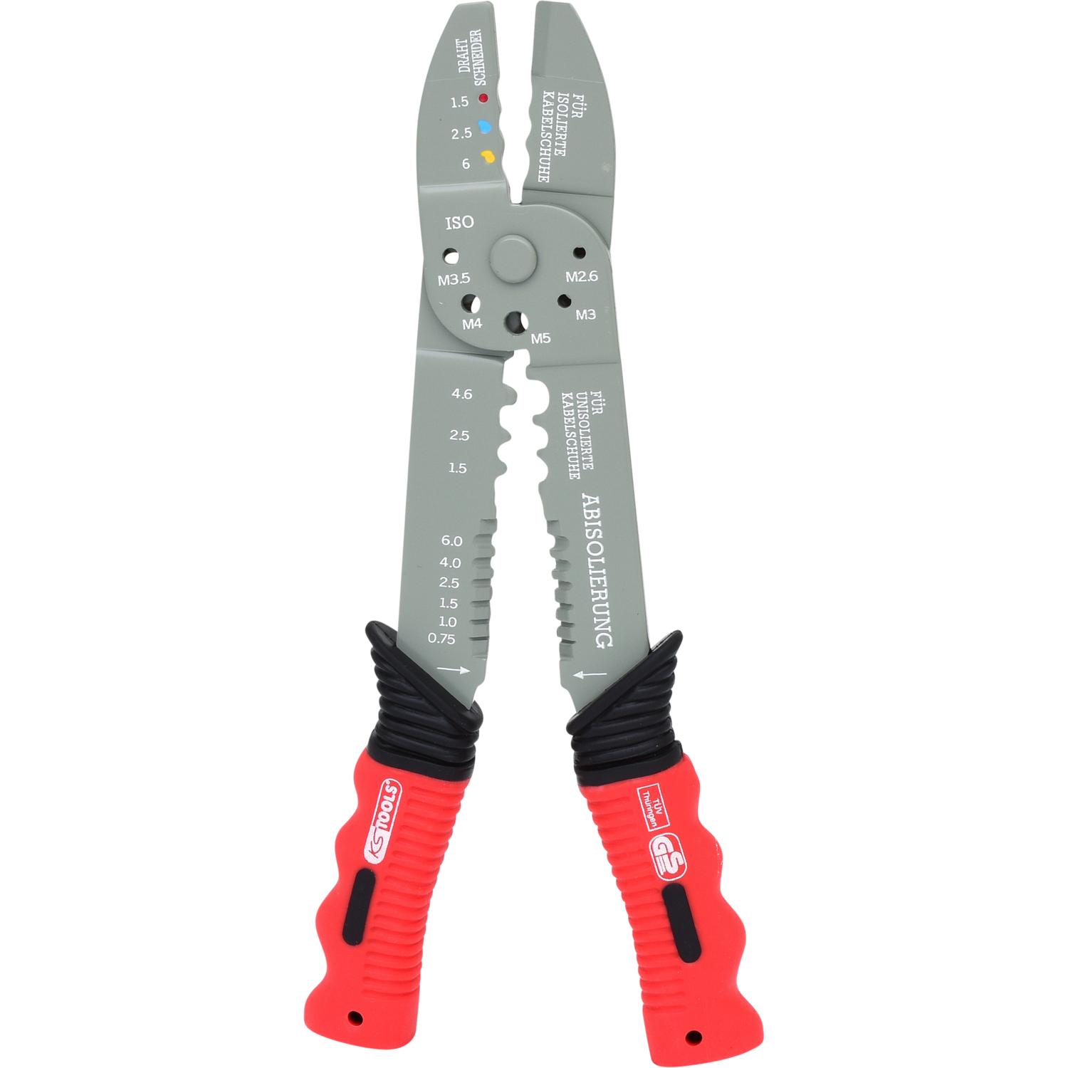 KS Tools Multifunktions-Crimpzange für isolierte und unisolierte Kabelschuhe, 220mm-1 Hauptbild