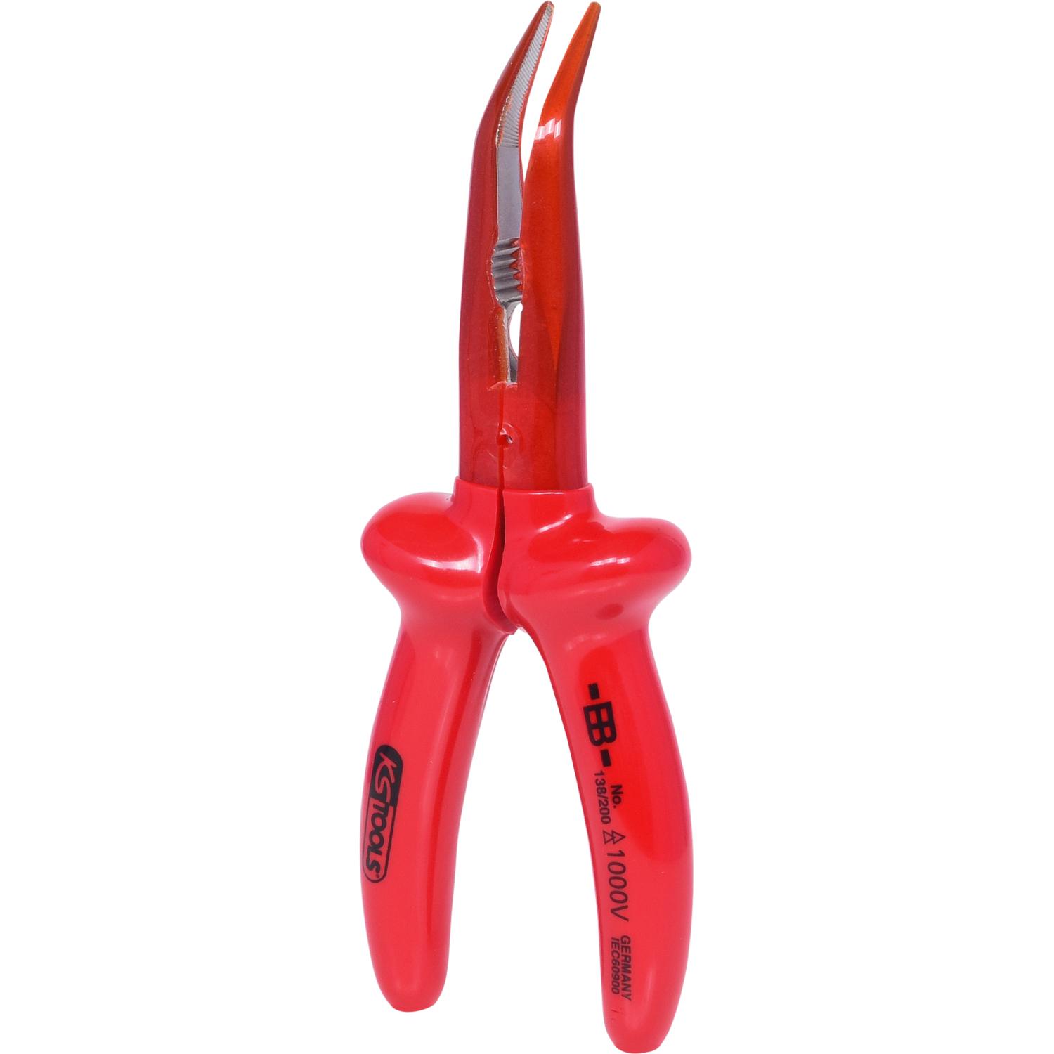 KS Tools 1000V Flachrundzange, beschichteter Arbeitskopf, gebogen, 200mm-1 Hauptbild