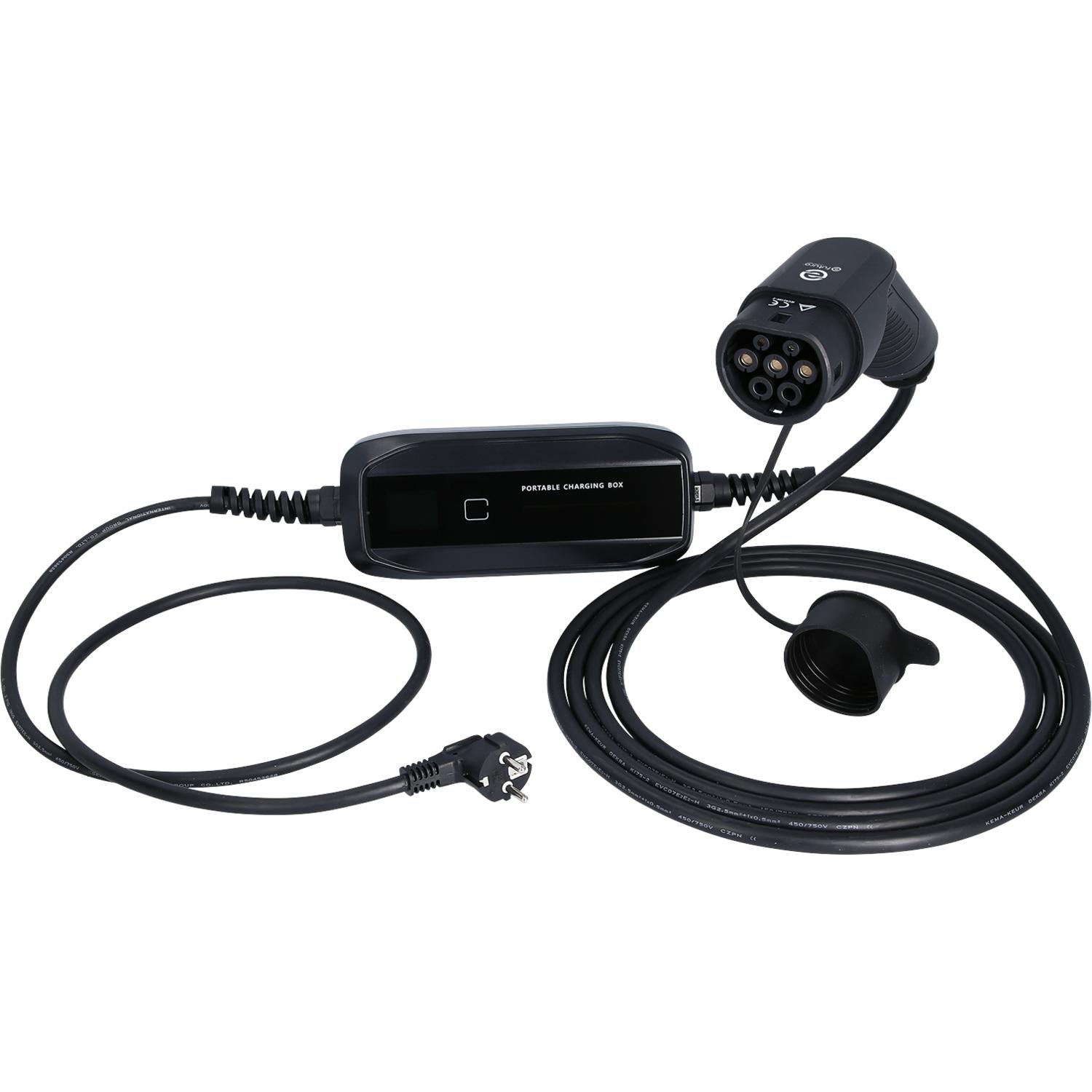 KS Tools efuturo mobile Ladestation mit Typ 2 Ladekabel, 1 Phase, bis zu 3,7 kW, bis zu 16 A, 230 V, Mode 2, LCD Display, Schuko-Stecker-1 Hauptbild