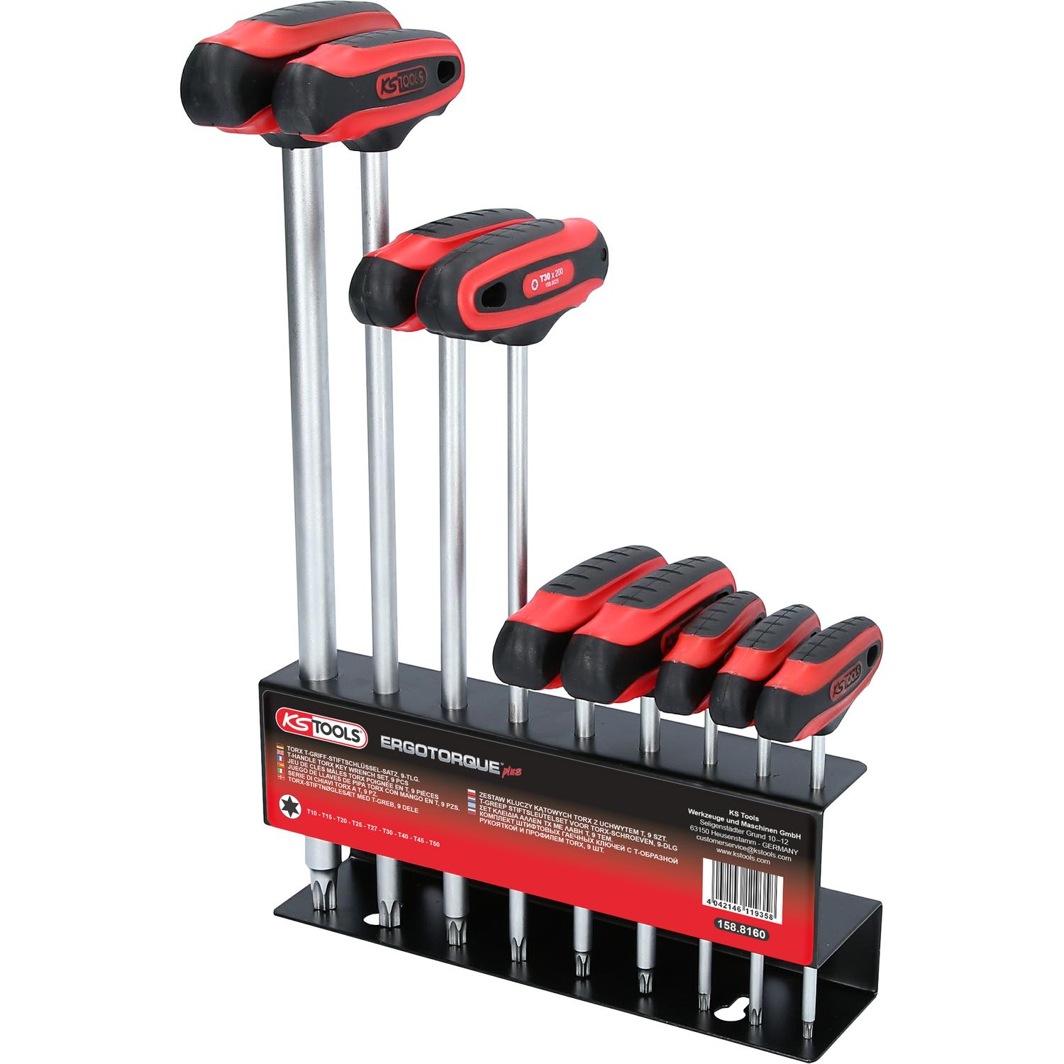 KS Tools T-Griff-Torx-Winkelstiftschlüssel-Satz, 9-tlg-2 Hauptbild
