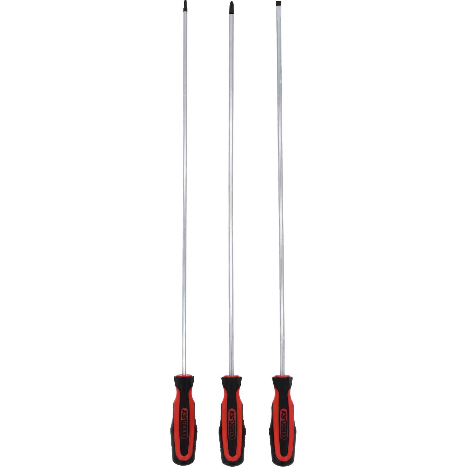 KS Tools ERGOTORQUEplus Schraubendreher-Satz, Schlitz, PH, Torx, 3-tlg. extra lang-2 Hauptbild