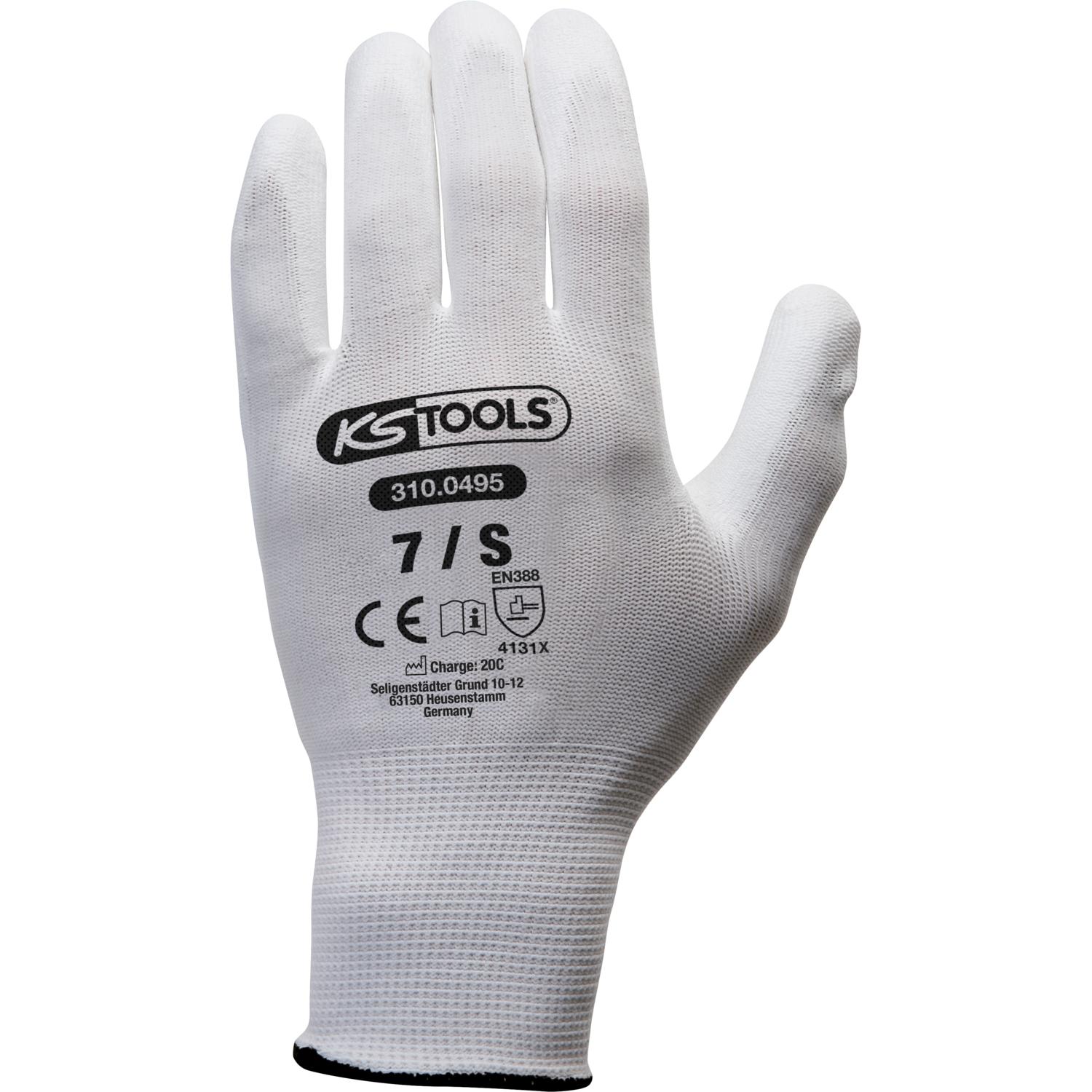 KS Tools Mikro-Feinstrickhandschuhe-weiß, 7, 12 Paar-1 Hauptbild