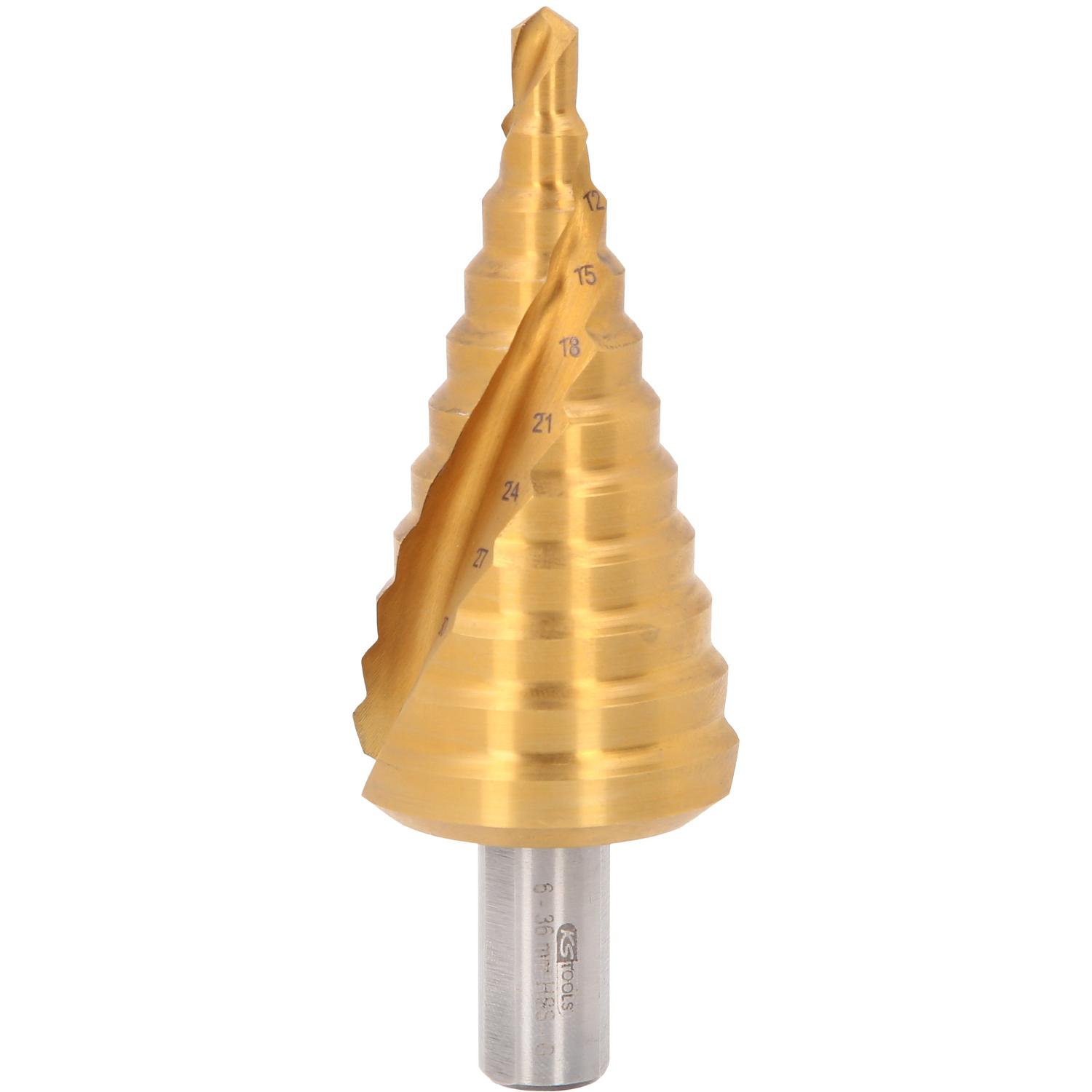 KS Tools HSS-TiN Stufenbohrer,Ø 6-36mm, 11 Stufen-1 Hauptbild