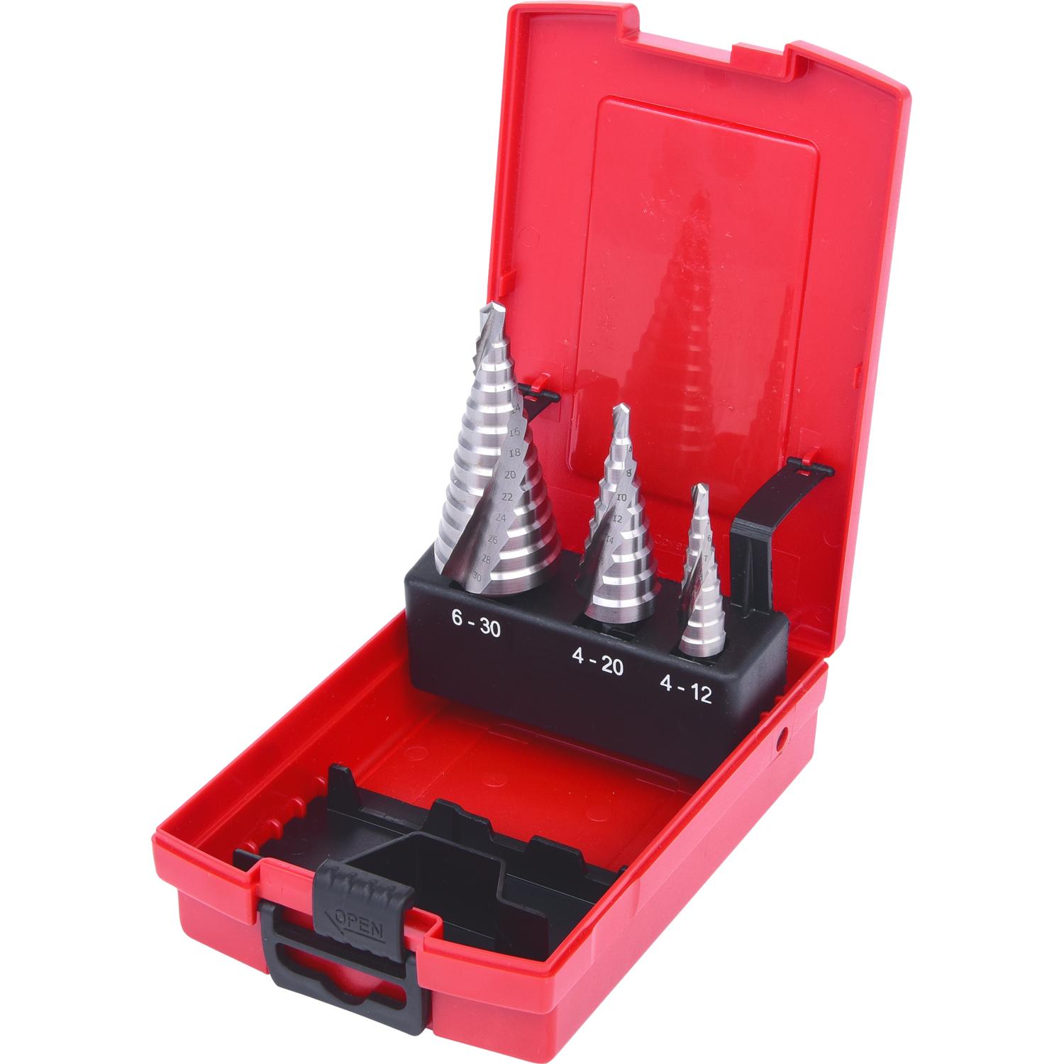 KS Tools HSS Co 5 Stufenbohrer-Satz, Kunststoffkassette 3-tlg-2 Hauptbild