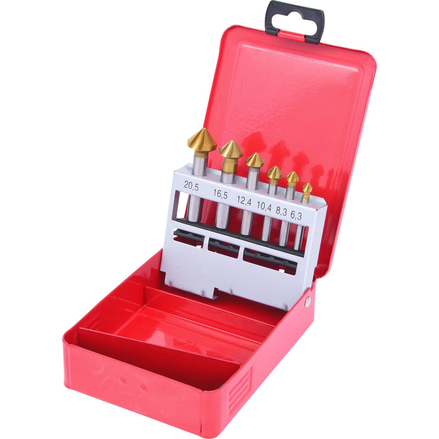 KS Tools HSS TiN Kegel-Entgratsenker-Satz, Stahlblechkassette 6-tlg-1 Hauptbild