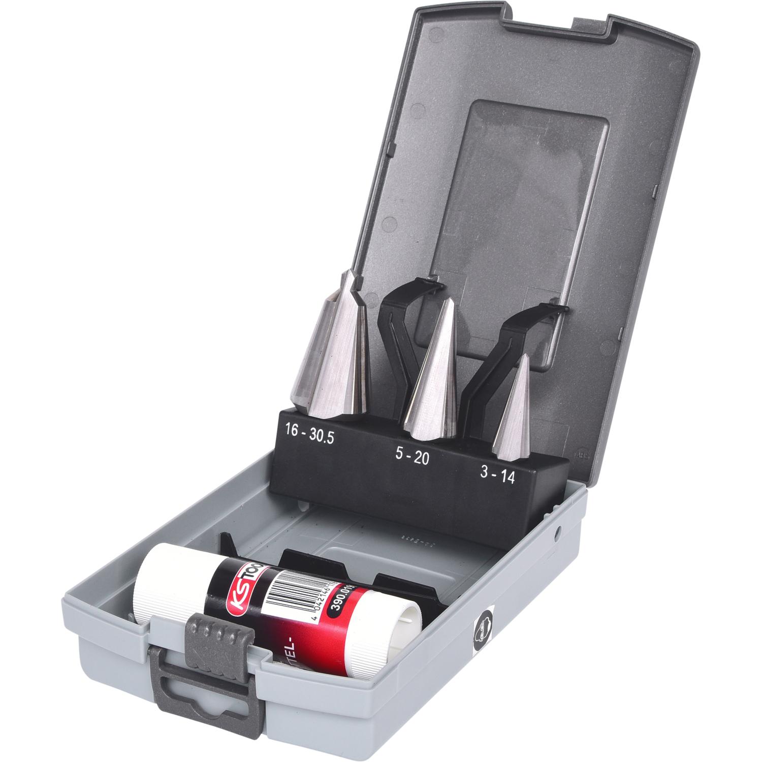 KS Tools HSS Blechschälbohrer-Satz, Kunststoffkassette 4-tlg-1 Hauptbild
