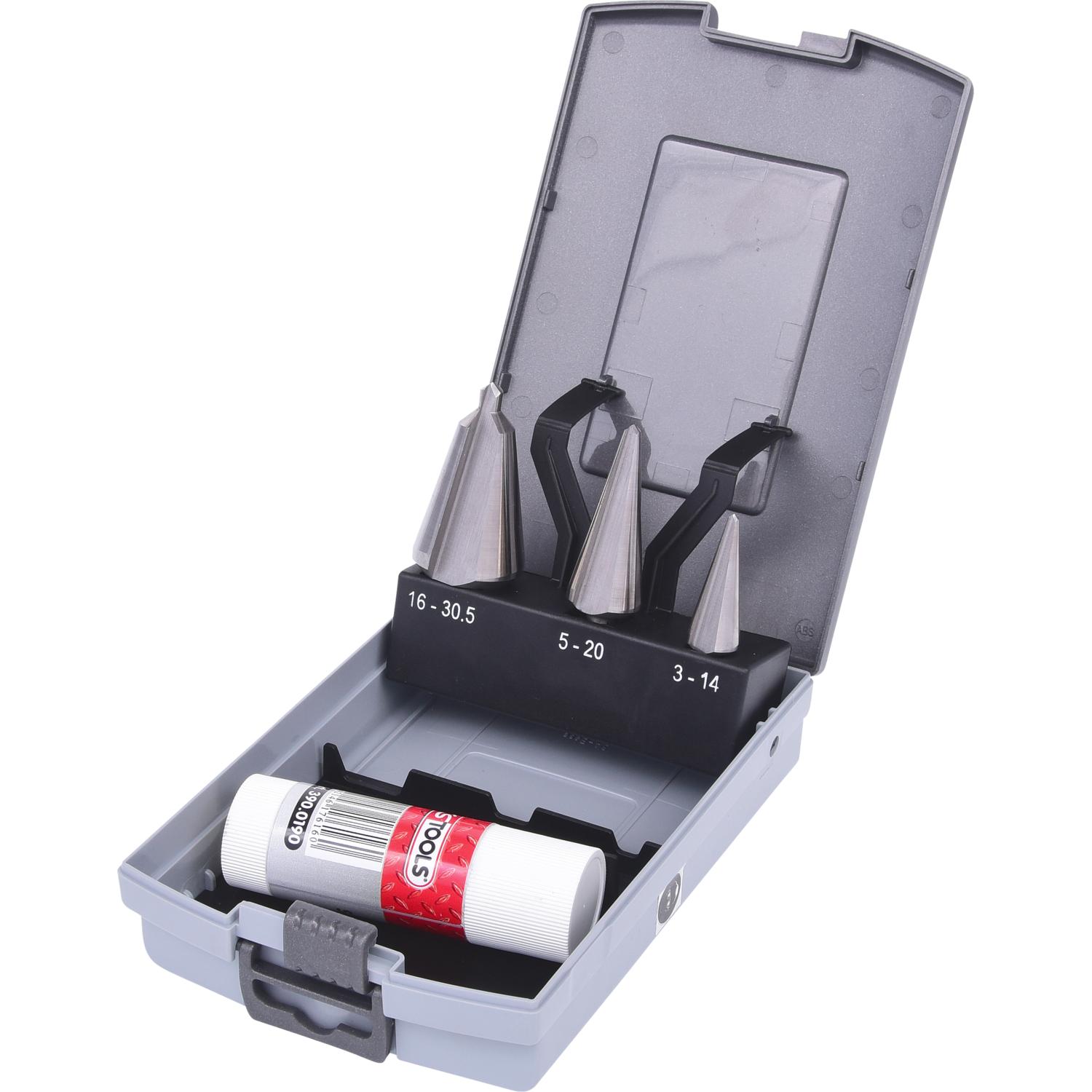 KS Tools HSS Co Blechschälbohrer-Satz, Kunststoffkassette 4-tlg-1 Hauptbild