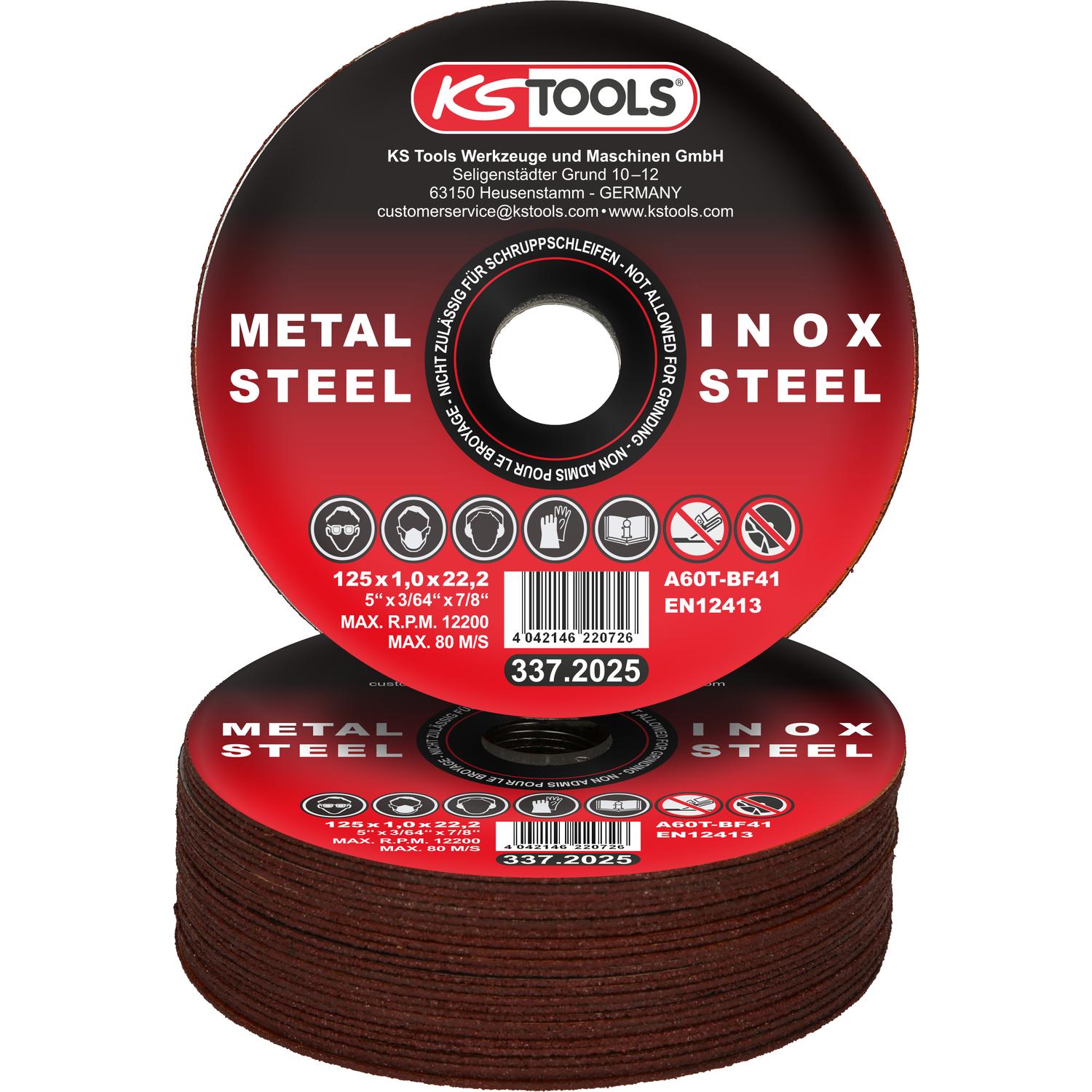 KS Tools Hochleistungs-Dünntrennscheibe, Ø 125mm, 1 mm, 25 Stück-1 Hauptbild