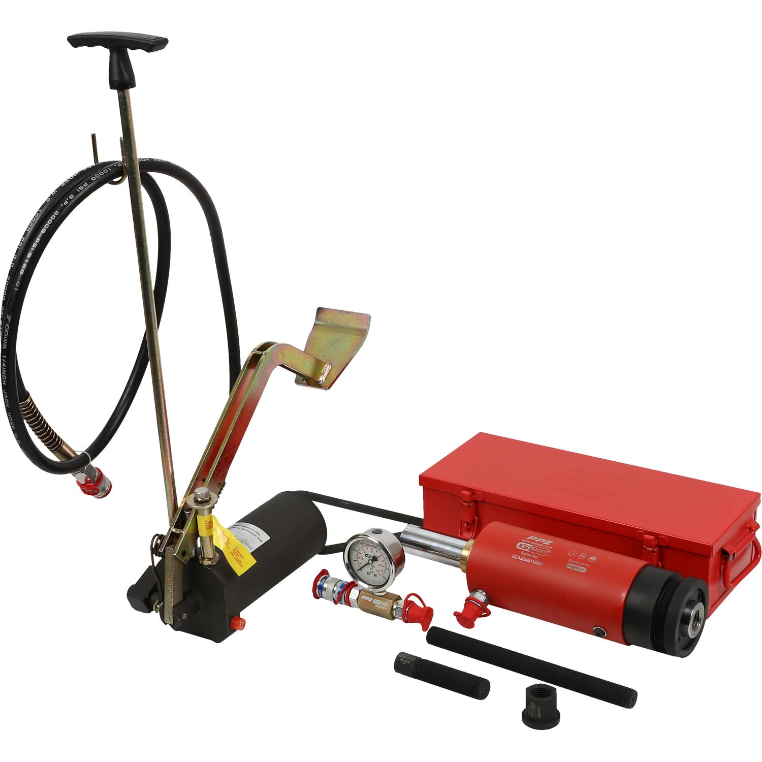 KS Tools Hydraulik-Einheit 32t, mit Hydraulik-Pumpe und Manometer, 11-tlg-2 Hauptbild