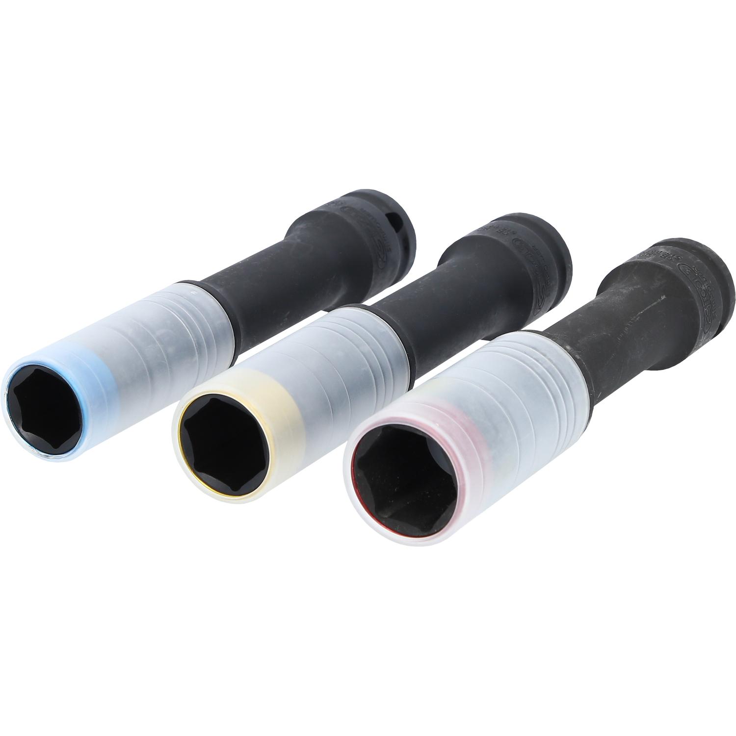 KS Tools SlimPOWER Alu-Felgen Kraft-Stecknuss-Satz, extra lang, 3-tlg, 1/2", 17, 19, 21mm-2 Hauptbild
