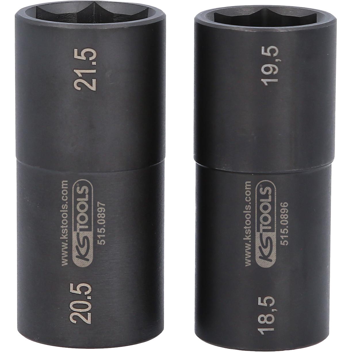 KS Tools 1/2" Spezial-Alu-Felgen-Kraft-Stecknuss-Satz für Ford, 18,5 / 19,5 / 20,5 / 21,5 mm, 2-tlg-2 Hauptbild