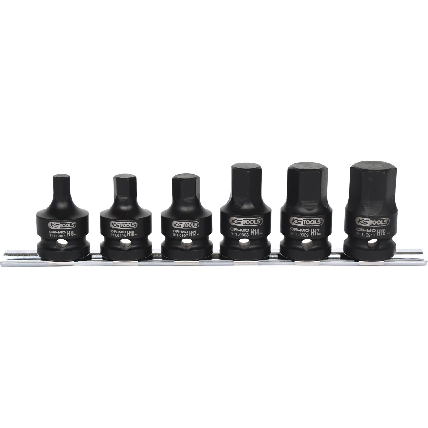 KS Tools 1/2" Kraft-Bit-Stecknuss-Satz, kurz, 6-tlg-1 Hauptbild