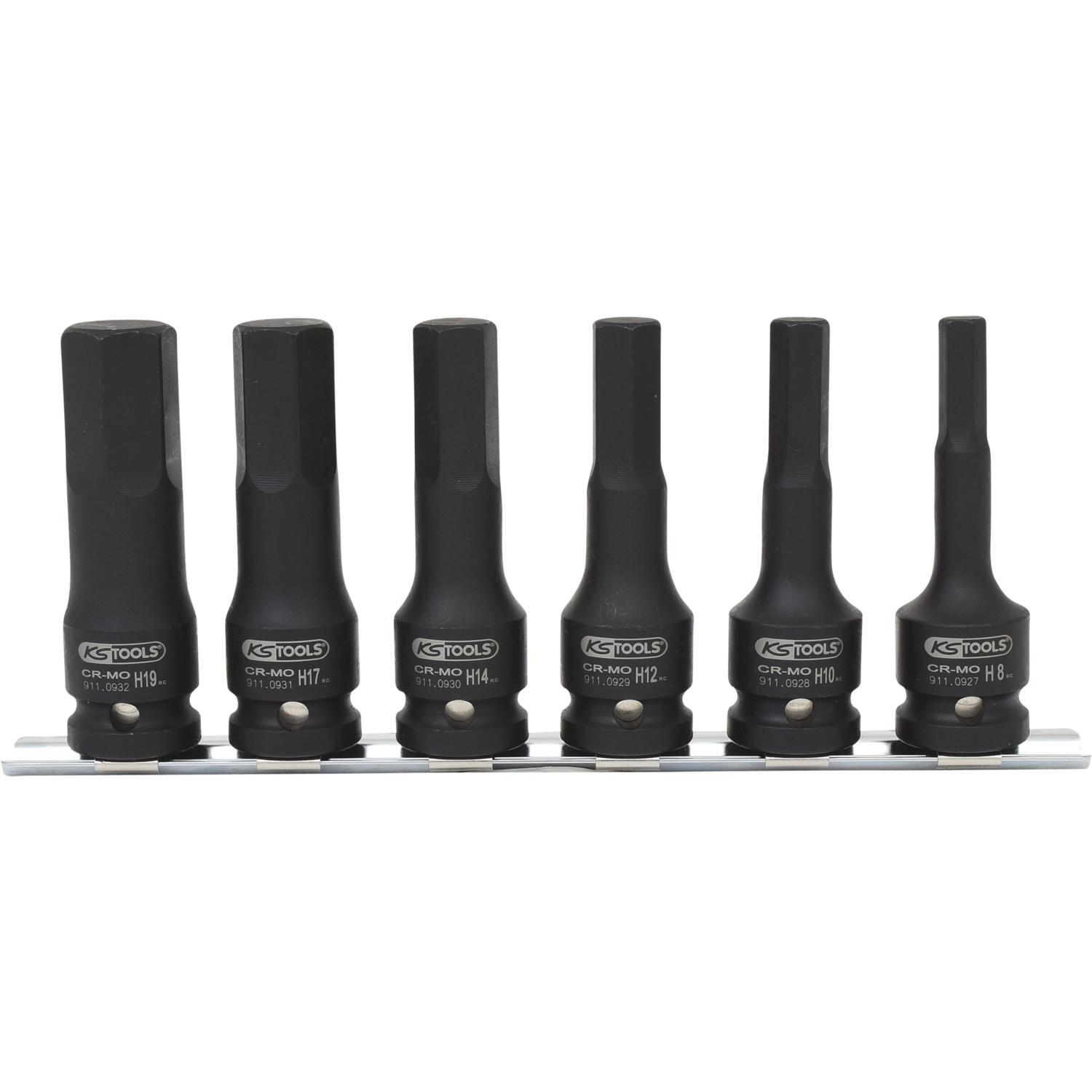 KS Tools 1/2" Kraft-Bit-Stecknuss-Satz, lang, 6-tlg-1 Hauptbild