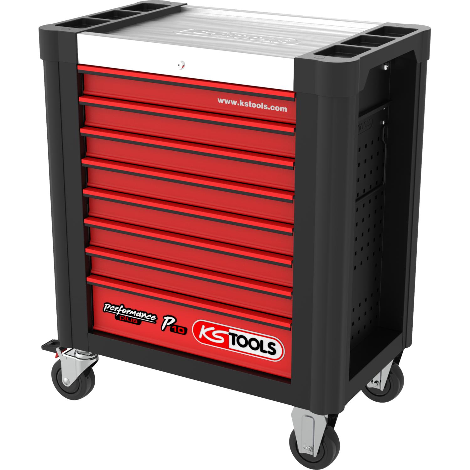 KS Tools PERFORMANCEplus P10 SCHWARZ/ROT Werkstattwagen mit 8 Schubladen-1 Hauptbild