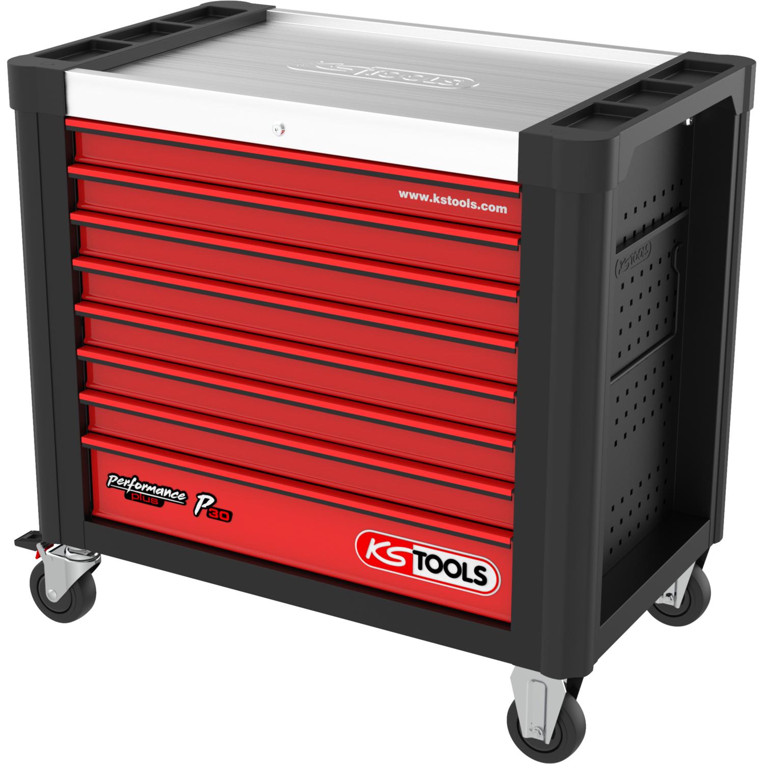 KS Tools PERFORMANCEplus P30 SCHWARZ/ROT Werkstattwagen mit 8 Schubladen-1 Hauptbild