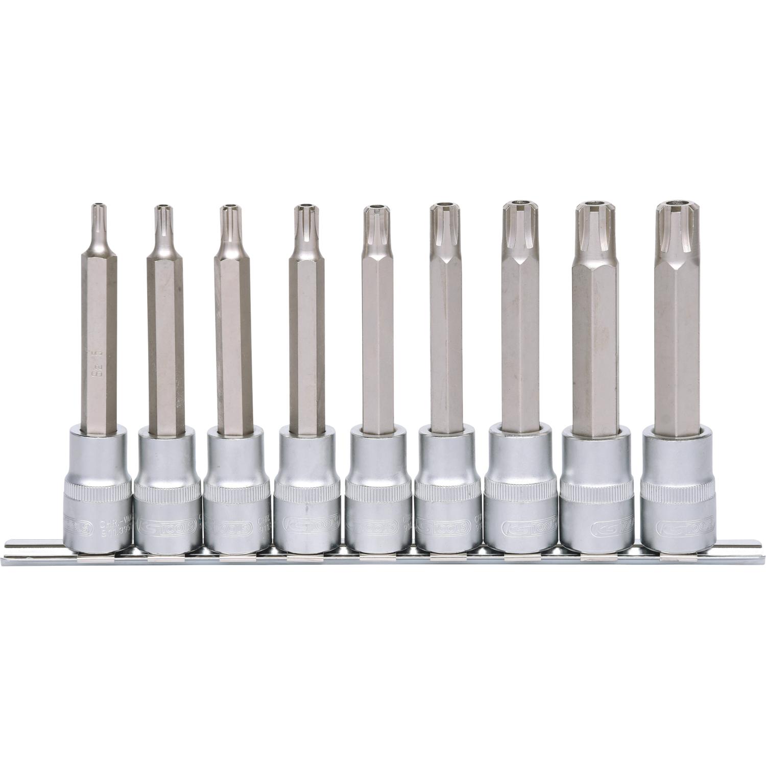 KS Tools 1/2" RIBE-Bit-Stecknuss-Satz, lang, 9-tlg-1 Hauptbild