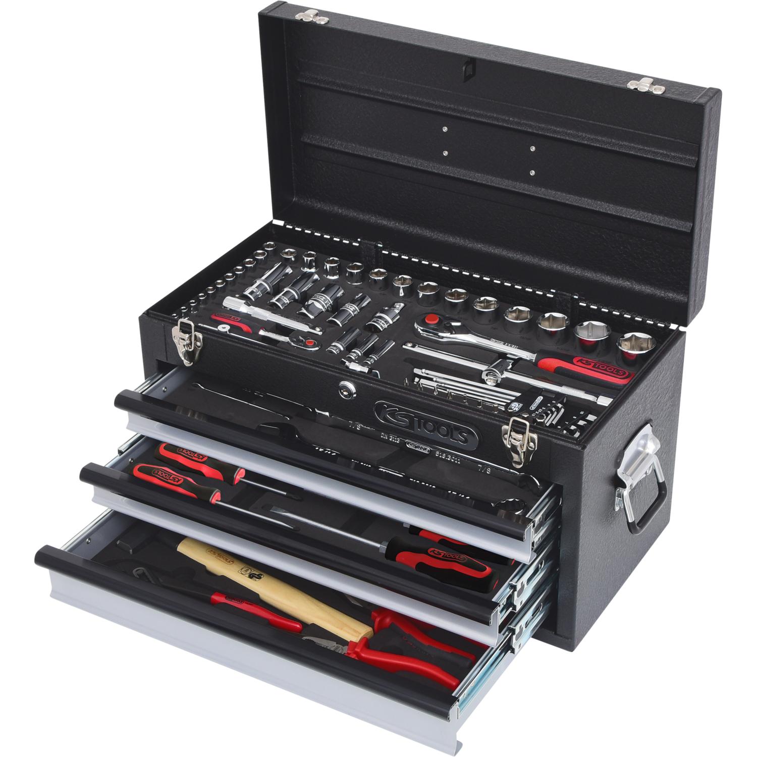 KS Tools 1/4"+1/2" CHROMEplus Universal-Werkzeug-Satz, 99-tlg Zollmaße-1 Hauptbild