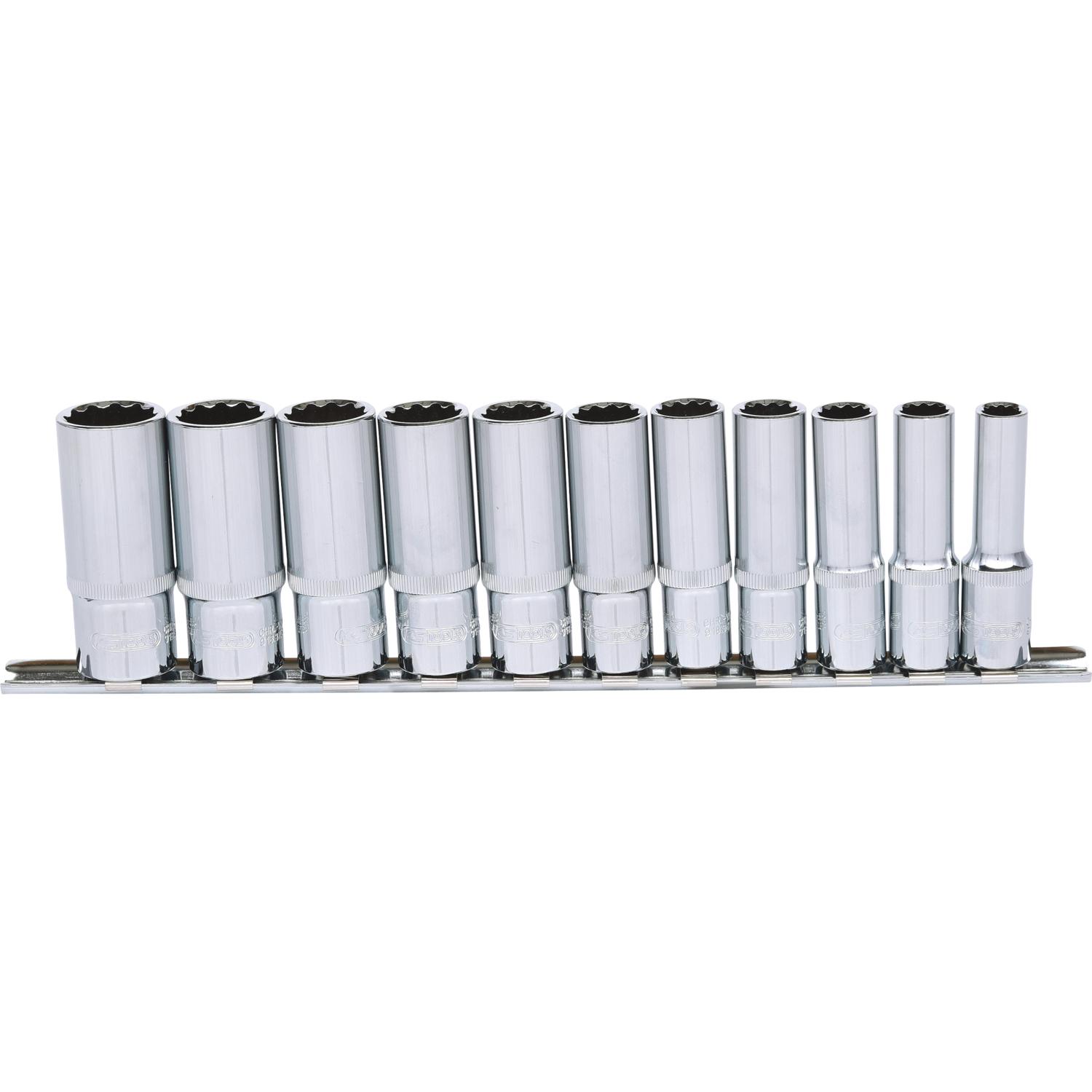 KS Tools 3/8" CHROMEplus 12-kant-Stecknuss-Satz, lang, 11-tlg 8-19mm-1 Hauptbild