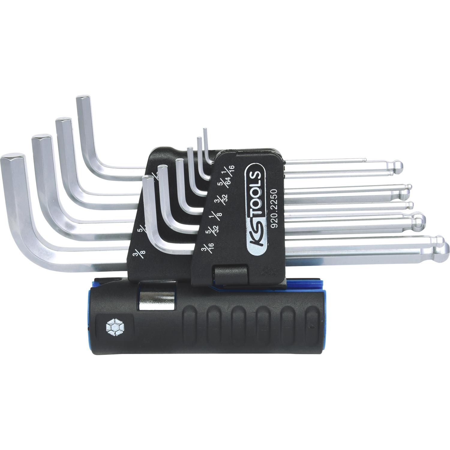 KS Tools 3 in 1 Innen6kant-Winkelstiftschlüssel-Satz,10-tlg lang, Kugelkopf, Zoll-1 Hauptbild