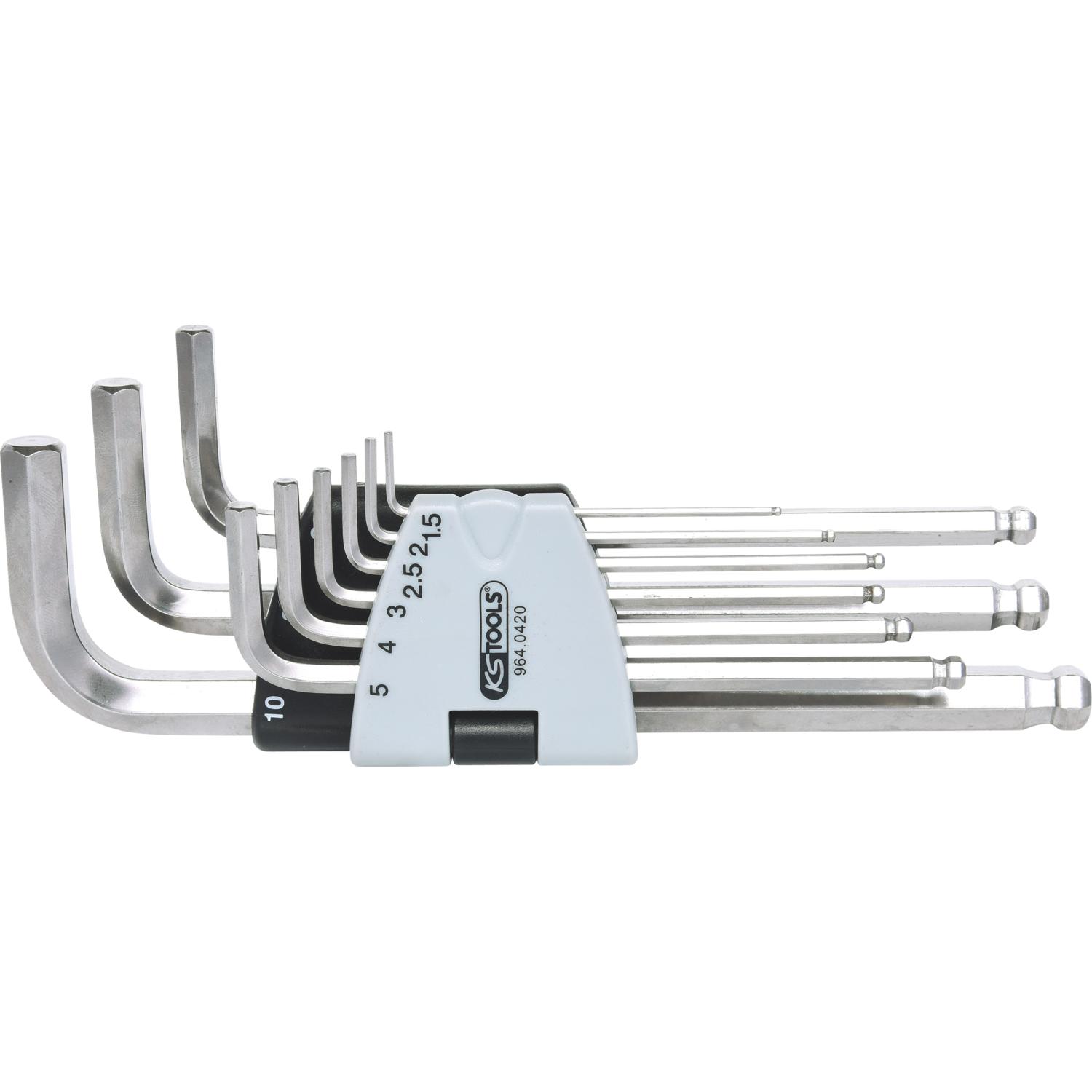 KS Tools EDELSTAHL Innen6kant-Winkelstiftschlüssel-Satz, 9-tlg-1 Hauptbild