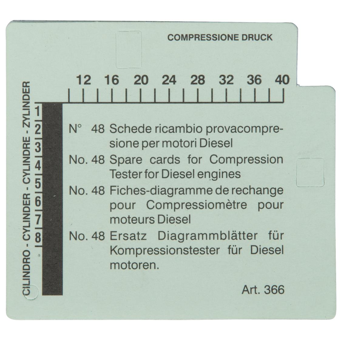 KS Tools Kompressions-Druckprüfgerät-Diagrammkarten-Satz für Dieselmotoren (VPE=48)-1 Foto Produkt Allgemein Spezialwerkzeug Automobil