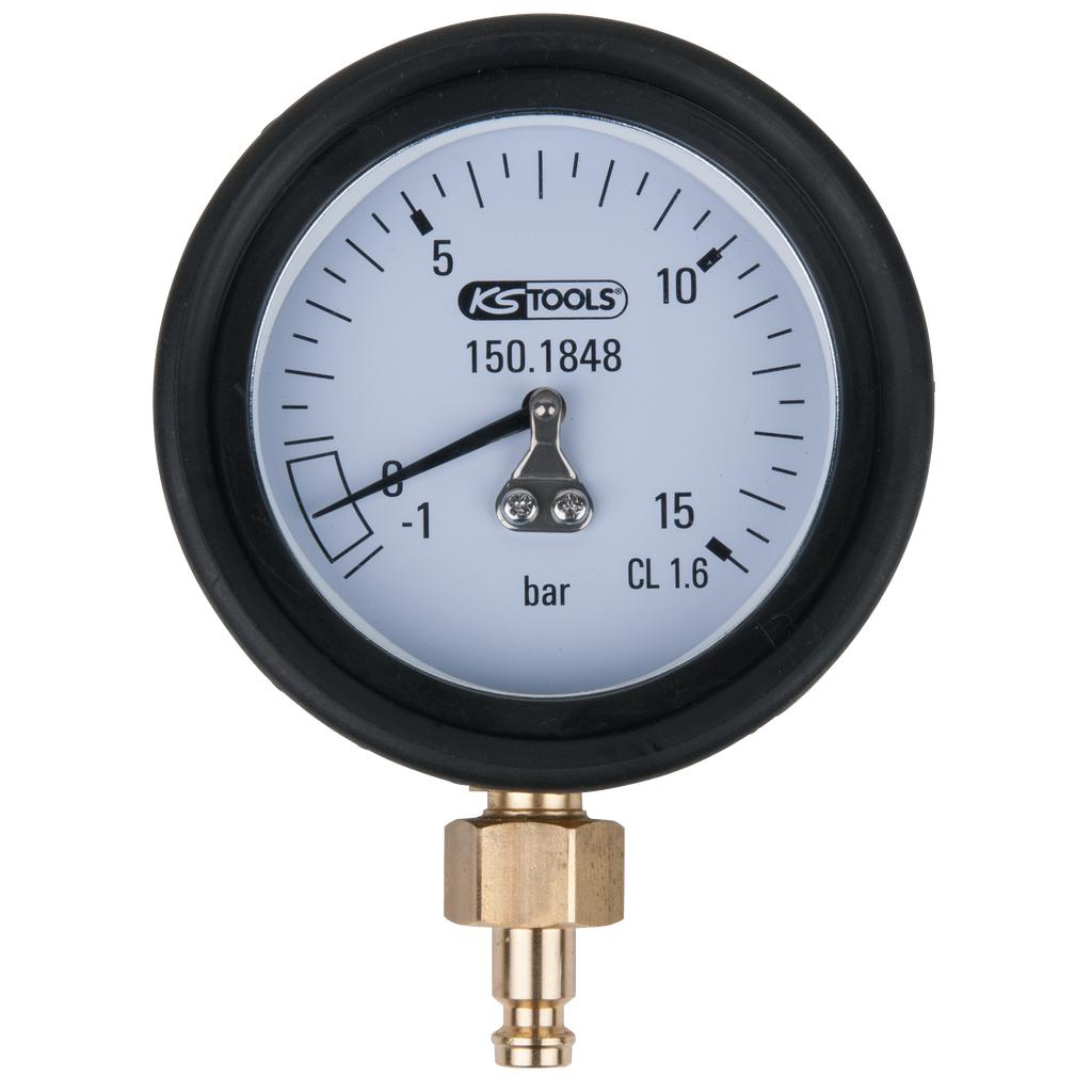 KS Tools Manometer 1,0 - 15,0 bar inkl. Anschlussnippel und Schutzkappe-1 Foto Produkt Allgemein Spezialwerkzeug Automobil