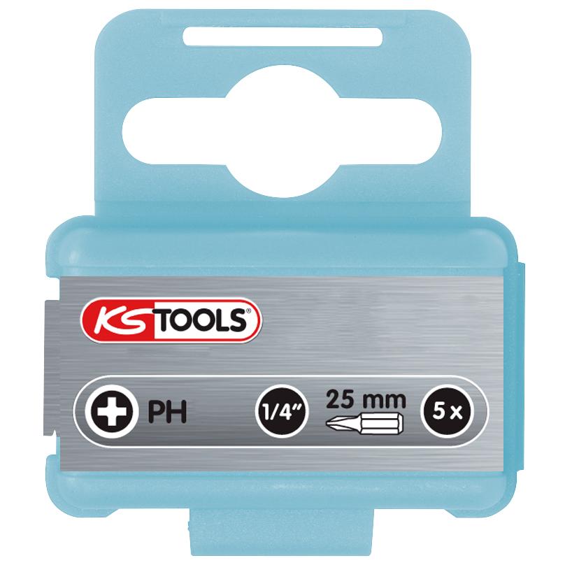KS Tools 1/4" EDELSTAHL Bit, 25mm, PH1, 5er Pack-1 Foto Produkt Allgemein Bits